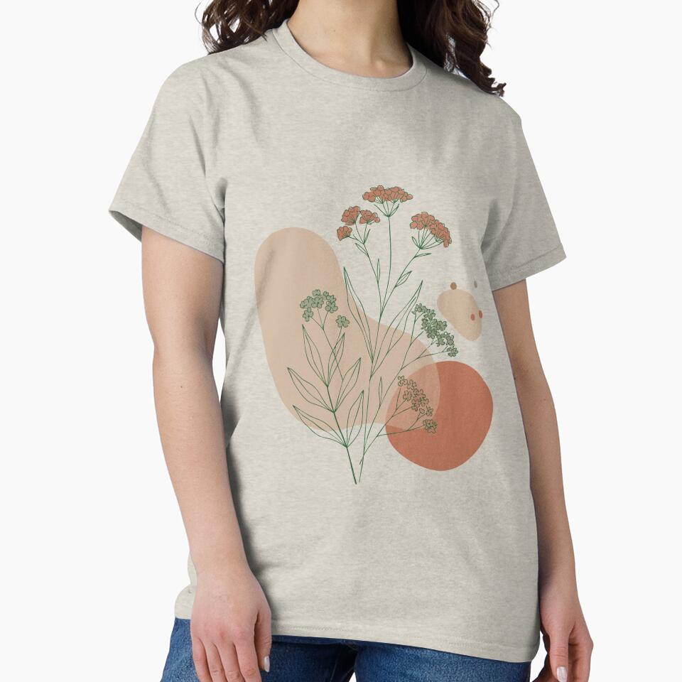 Minimalist Floral Line Art – Elegant Abstract Botanical Illustration in Earth Tones by imaginariun