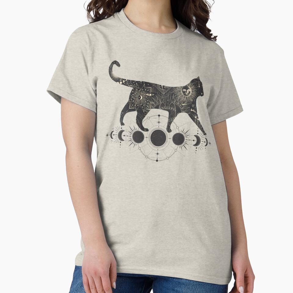 Celestial Cat walks on the moon by eireaine