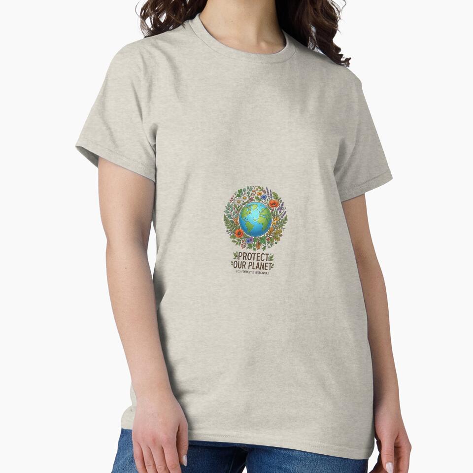 Protect Our Planet Eco Friendly Floral Earth by UrbanVoid Studio