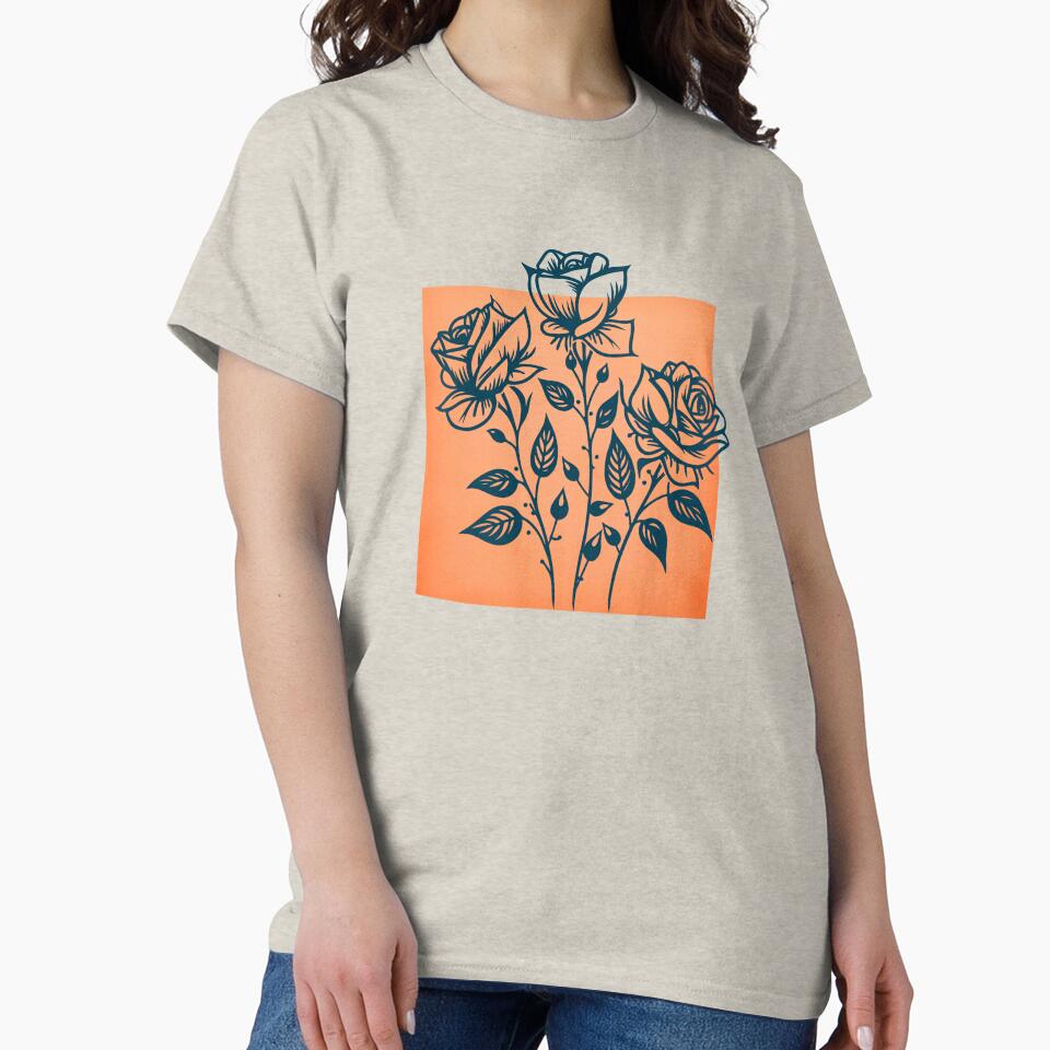 Roses Line Drawing by Jeallan Designs