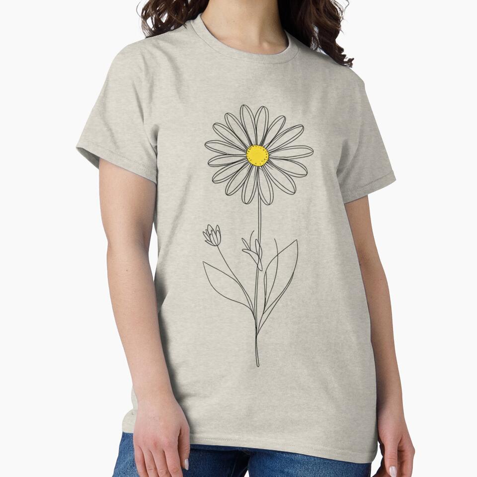Daisy Line Art - Single Flower by VibrArtco