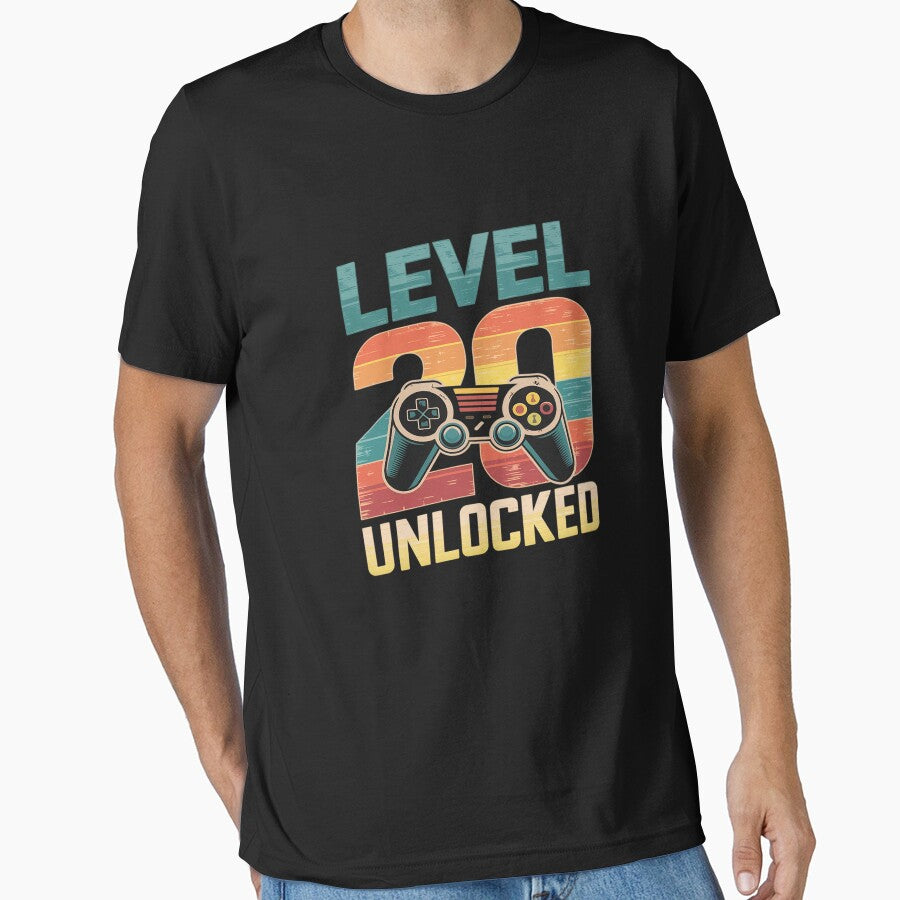 Level 20 Unlocked Video Gamer 20 Years Old 20th Birthday by angolinnArt