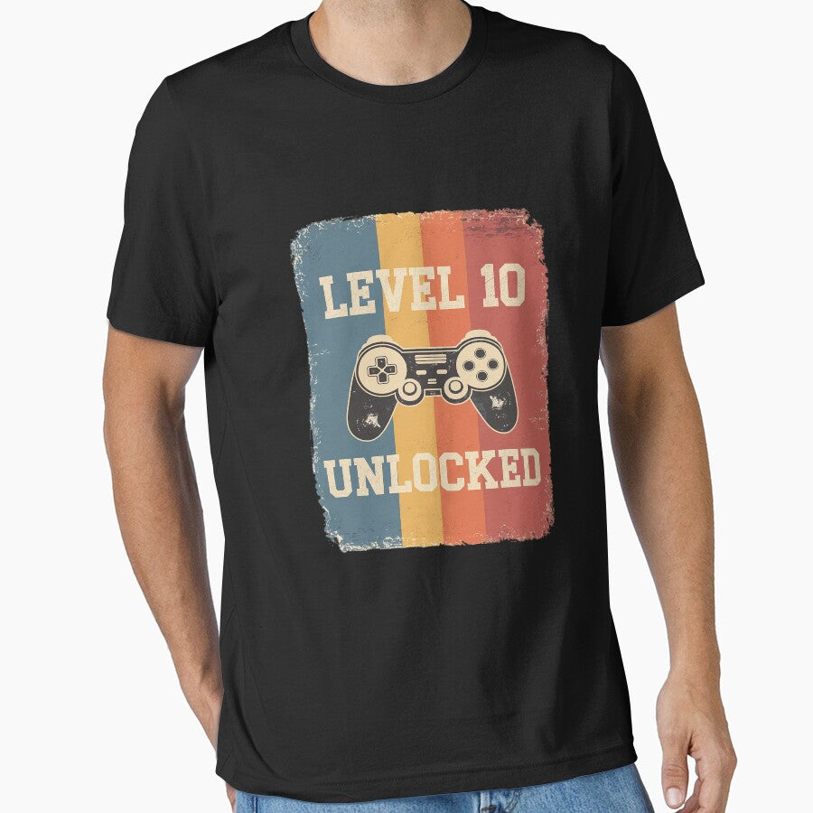 Level 10 Unlocked Video Gamer 10 Year Old 10th Birthday by DigitaldeligArt