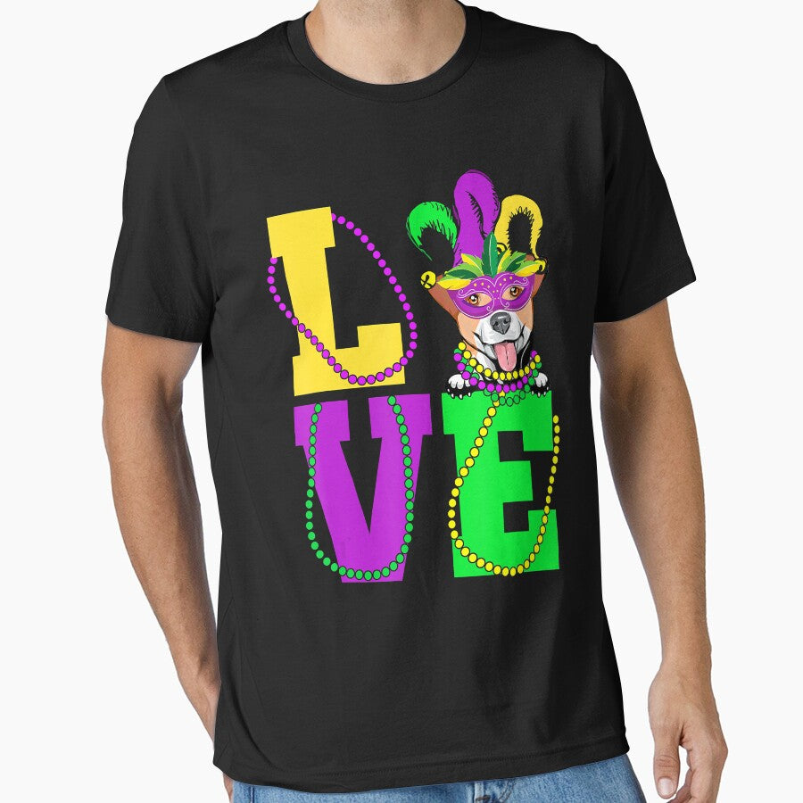 I Love Mardi Gras Jack Russell Terrier Dog Mask Costume by JodyBoling
