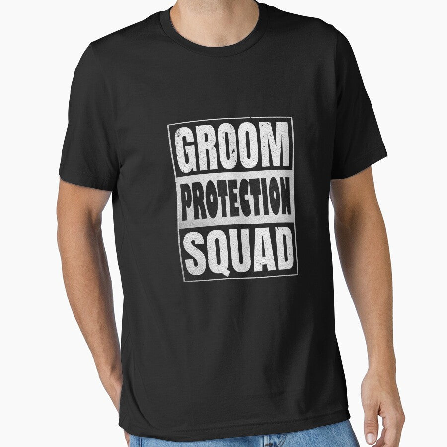 Groom Protection Squad - Funny Grooms Bachelor Party Gift print by Grabitees