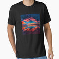 refection of the colorful sky by ocean-wave