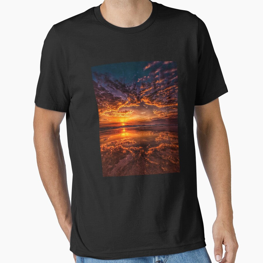 sunset burn the ocean by ocean-wave