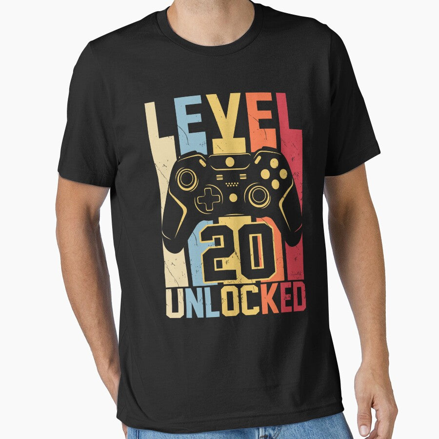 Level 20 Unlocked Funny Video Gamer 20th Retro Birthday Gift by FernaRoje