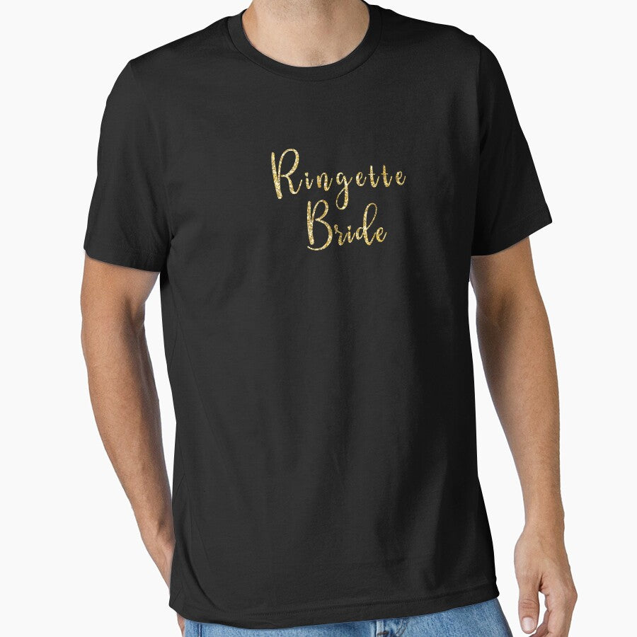 Golden Ringette Bride: Embrace Unity and Shine as One with Captivating Gold Text by EmeraldeaArt