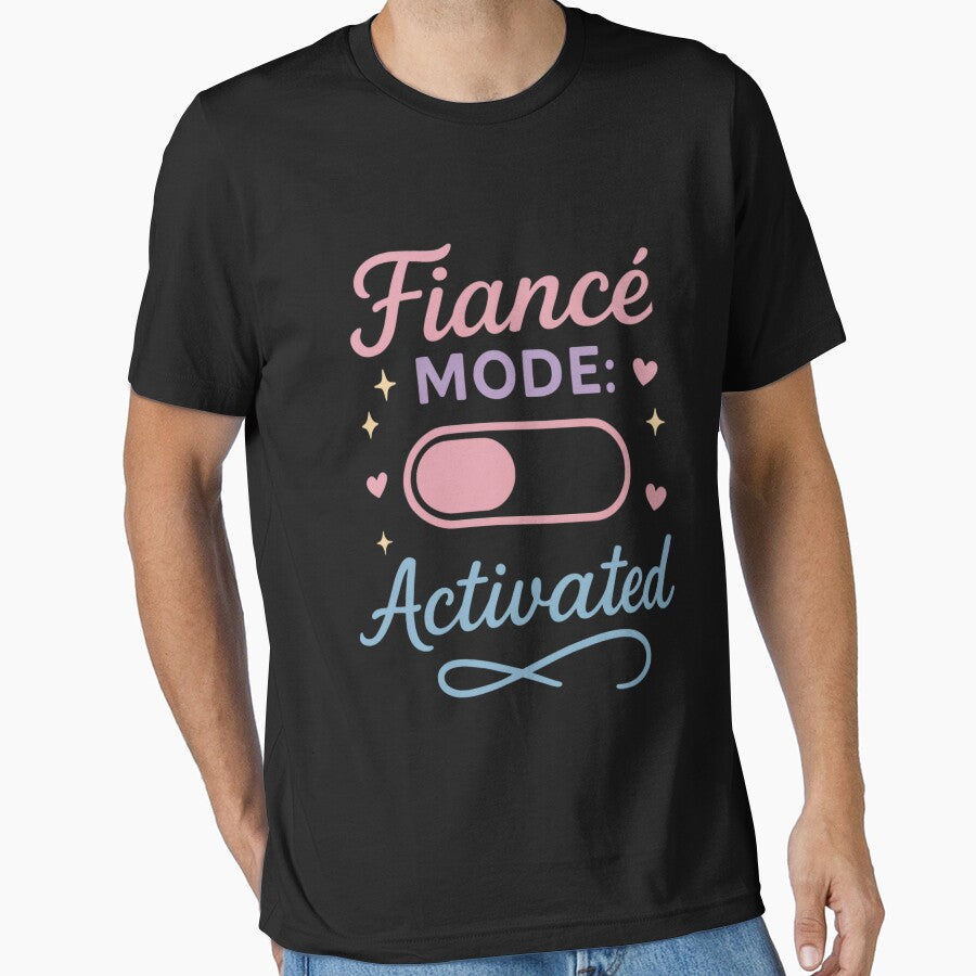 Fiancée Mode Activated Shirt – Cute Retro Pastel Bride Shirt for Bachelorette Party – Matching Team Bride Gift Tee by Sasikharn