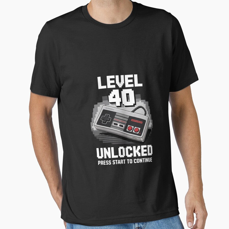 Level 40 Unlocked - 40 Years Old Gamer 40th Birthday by FadeOfThrone
