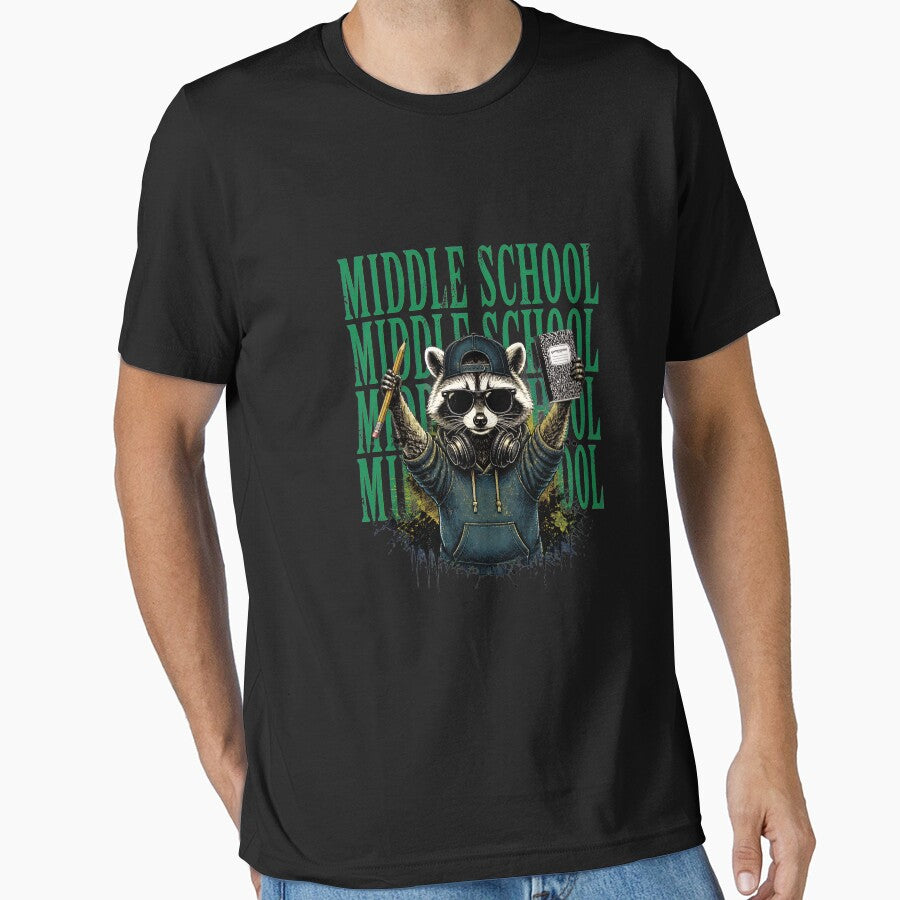 Cool Raccoon Middle School Student Pencil Notebook Sunglasses by Romeo-Circle