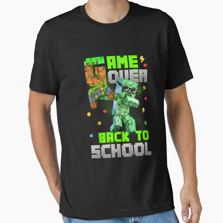 Game Over Back to School Funny Bruh We Back Kids Boy Gaming by TESTTES