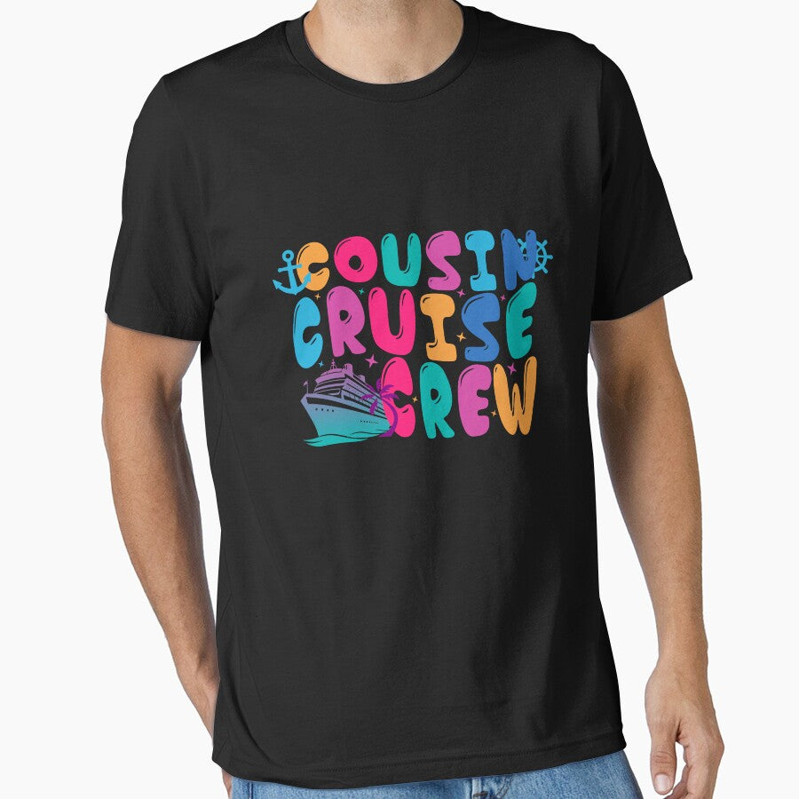 Cousin Cruise Crew Funny Family Vacation Typography Art by PixelWaveBD