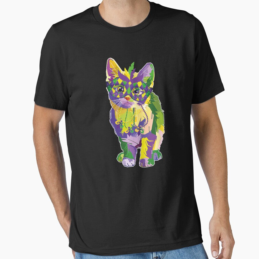 Mardi Gras Cat - Cute Cat Wearing Carnival Mask - Cat Lover Gifts by JenniaStore