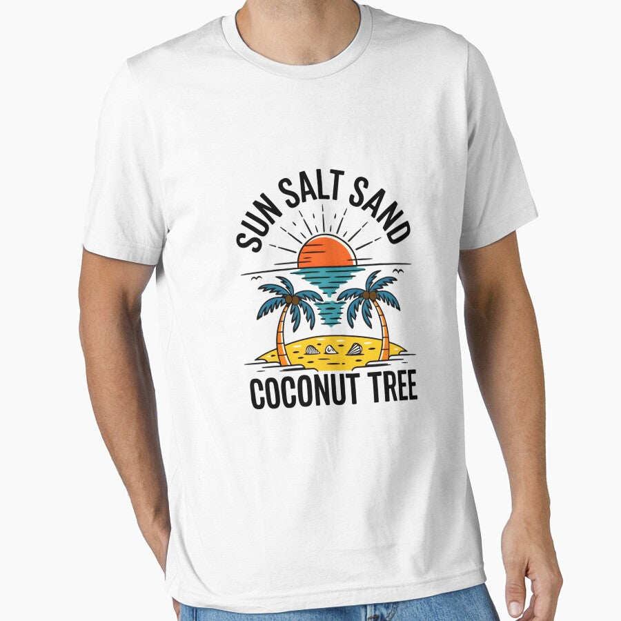 Tropical Sunset Beach Retro Palm Trees And Ocean Summer Vibes by ViktoonShirts