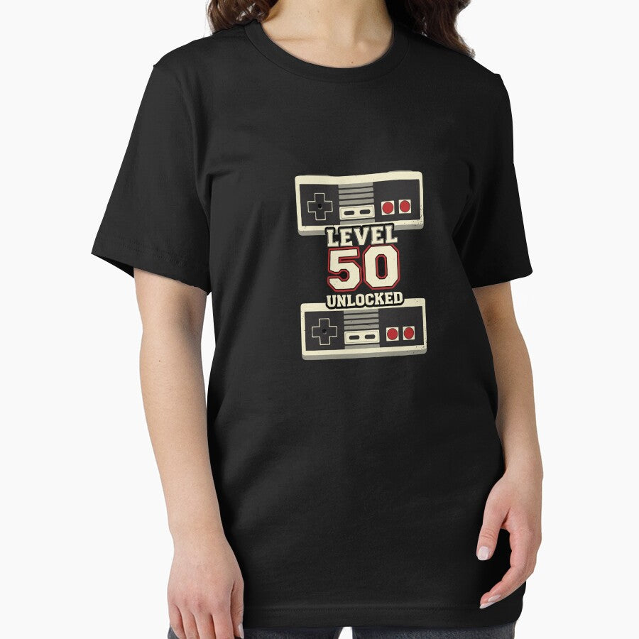 Level 50 Unlocked Video Gamer 50th Birthday Retro by PopStars1993