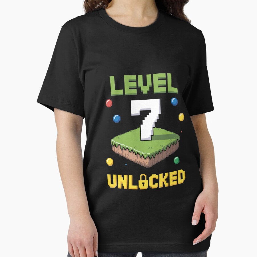 Level 7 Unlocked Pixel Gamer 7th Birthday Gaming by Minoloinan