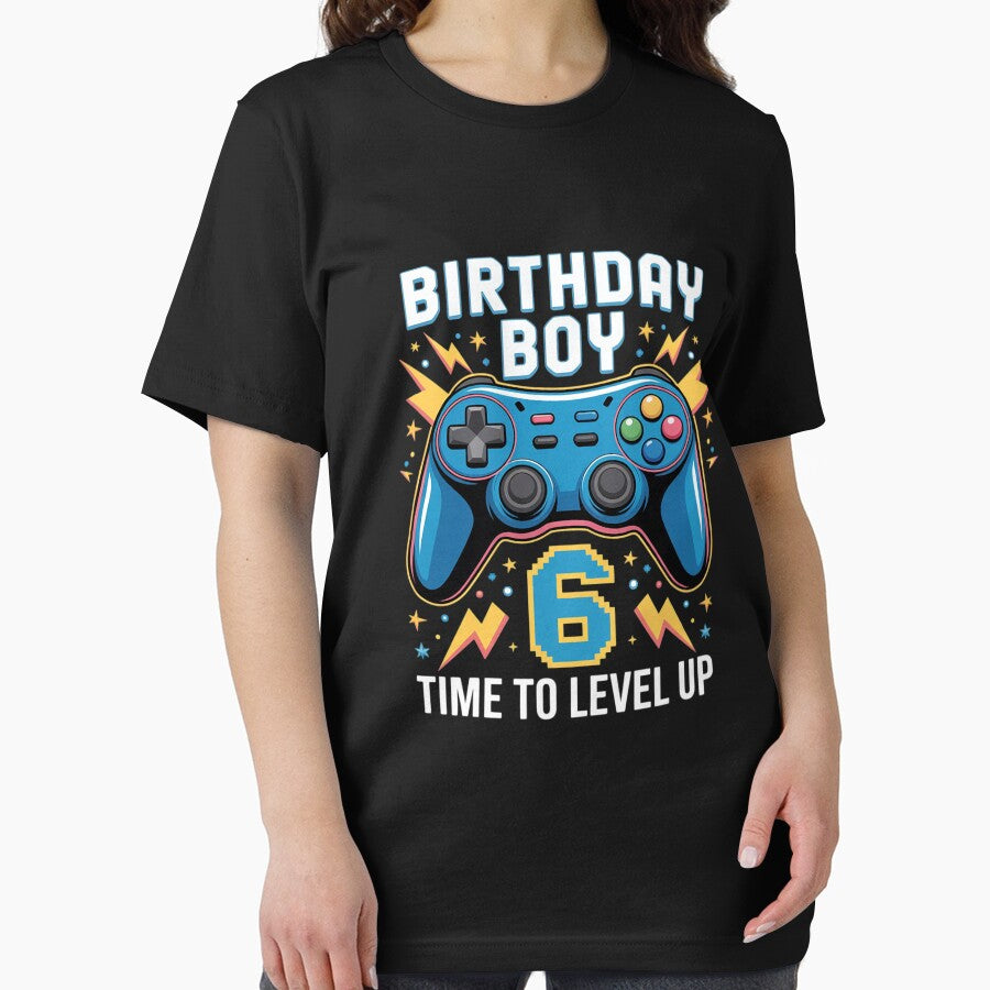 Birthday Boy Time To Level Up Gamer Video Game 6 Years Old by KonstanKoraner