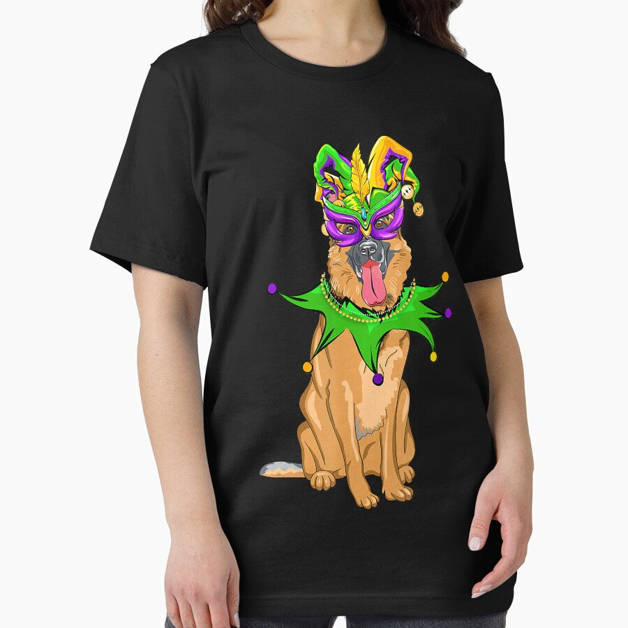 German Shepherd Dog Mardi Gras Mask Hat Bead Funny Costume by JanetDonohoe