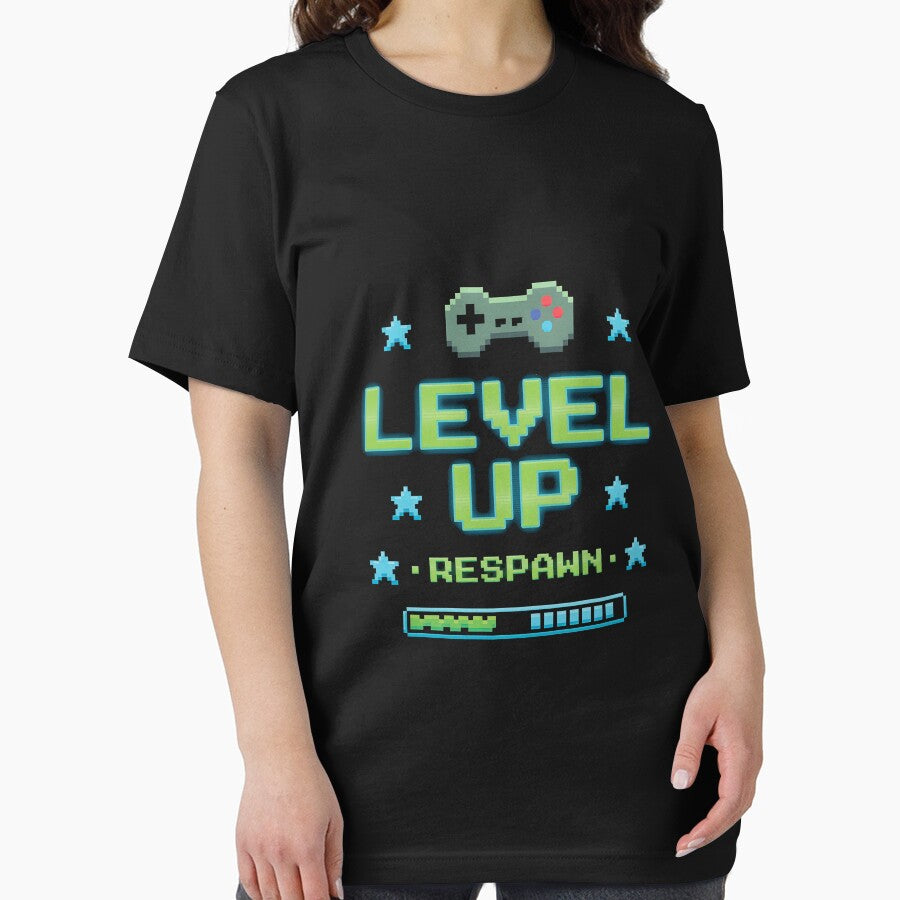 Level Up Respawn — Retro Pixel Art Gaming Humor for Gamers and Video Game Enthusiasts by DESIGNNOUR