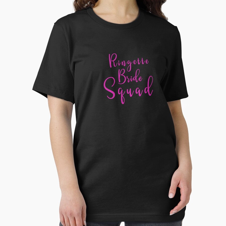 Radiate Unity: Pinkish Ringette Bride Squad Text Uniting Your Bridal Squad by EmeraldeaArt