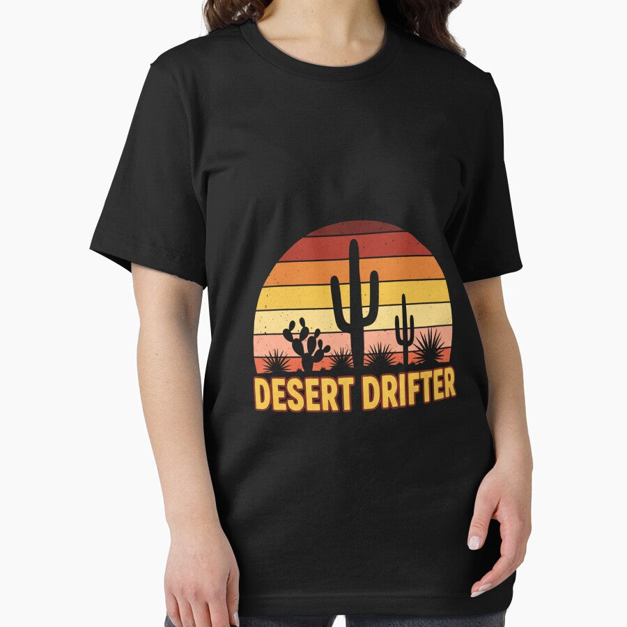 Desert Drifter - Retro Cactus Sunset by Merchifyme2000