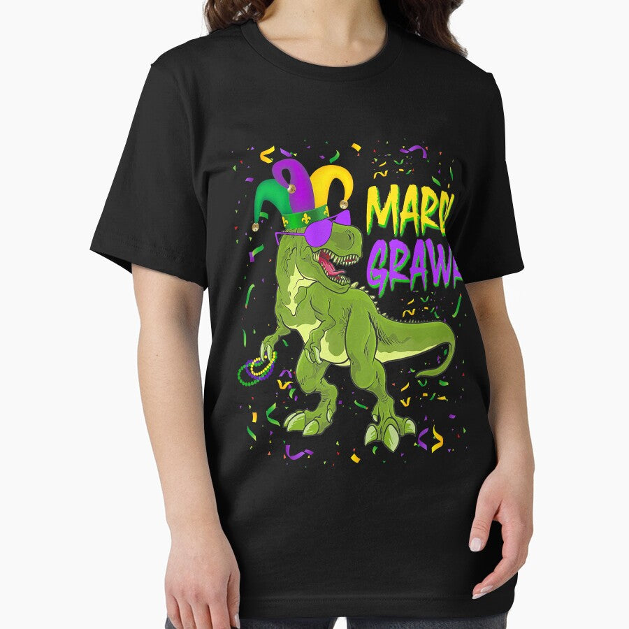 Mardi Grawr T Rex Dinosaur Mardi Gras Beads Mask Costume by JodyBoling