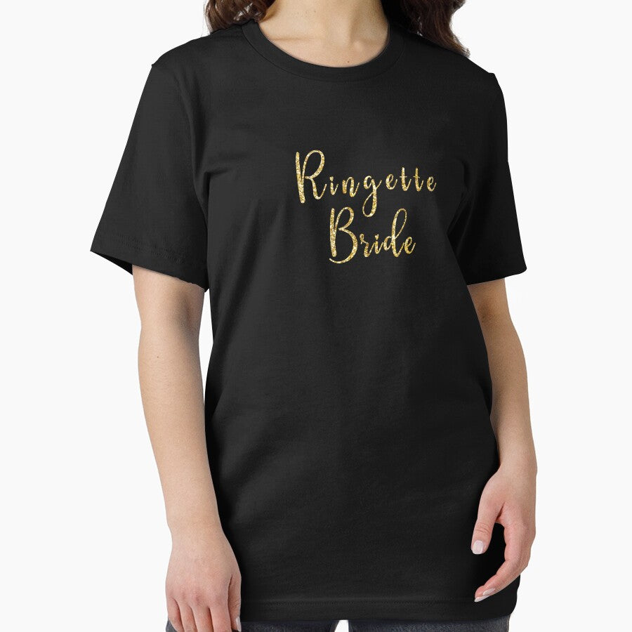 Golden Ringette Bride: Embrace Unity and Shine as One with Captivating Gold Text by EmeraldeaArt