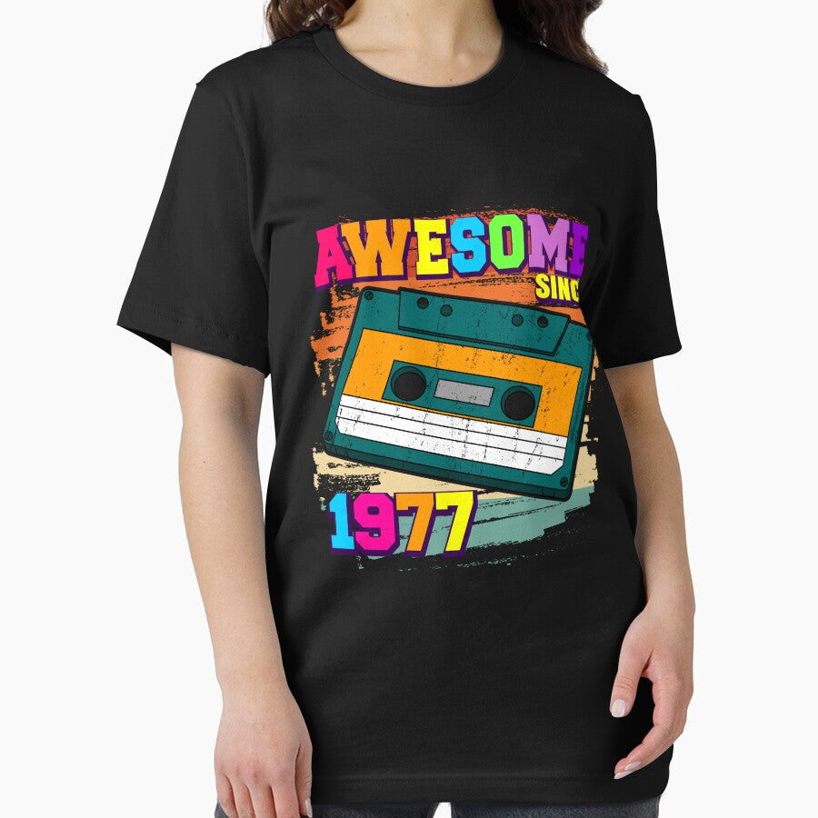 awesome since 1977 Retro Cassette Tape 45th Birthday by Ibu83