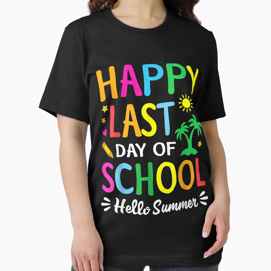Happy Last Day Of School Shirt Hello Summer Teacher Student by AdrienDierckx