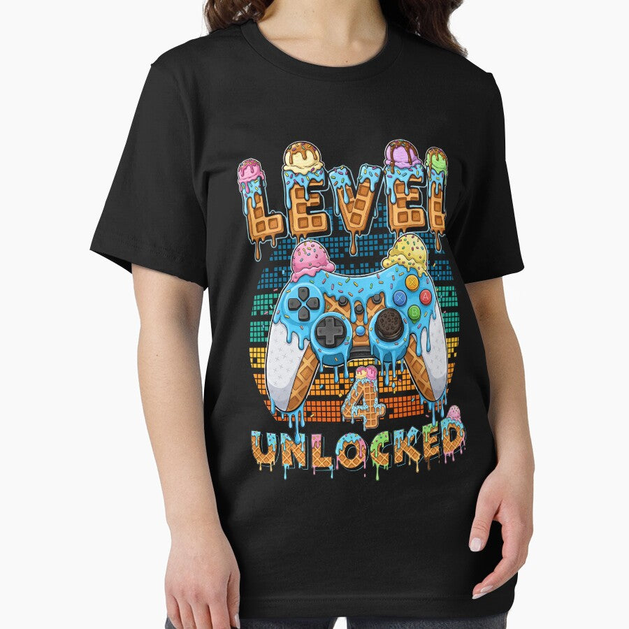 Level 4 Unlocked Gamer Birthday Tee by LashondaGreen89