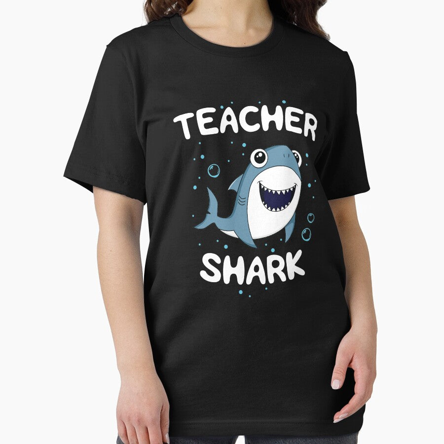 Teacher Shark T-Shirt Teaching Gift Back to School Women by 14thFloor