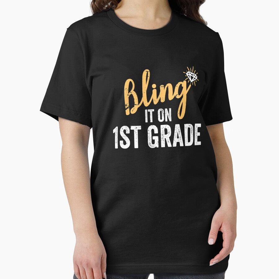 Bling It On 1st Grade Shirt Back to School by 14thFloor