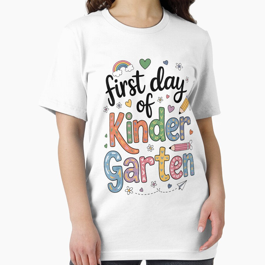Back to School First Day of Kindergarten Girls Teachers by BakeryDozen