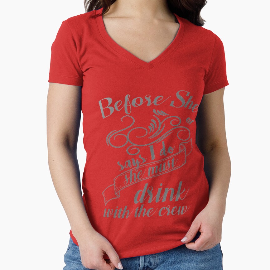 Before She Says I Do She Must Drink With the Crew Bridesmaid Bachelorette Party by teashorts