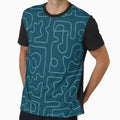 Squiggle Tiles in Warm Ocean Blue (abstract doodle pattern) by PaisleyMcNoodle