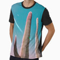 Giant Cactus under Turquoise Sky – Retro Desert Poster by Pink & California