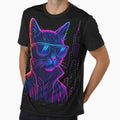 Cyberpunk Cat – Neon City Futurism by fadilow