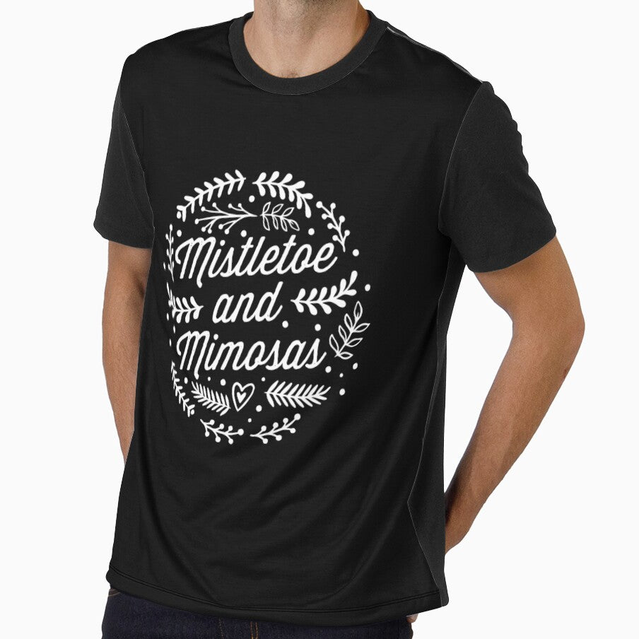 Mistletoe And Mimosas Cute Christmas Holiday Mom Gift by haselshirt