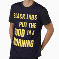 Black Lab Puppy Dog Morning Coffee Quote by PRINTSCHARMINGM