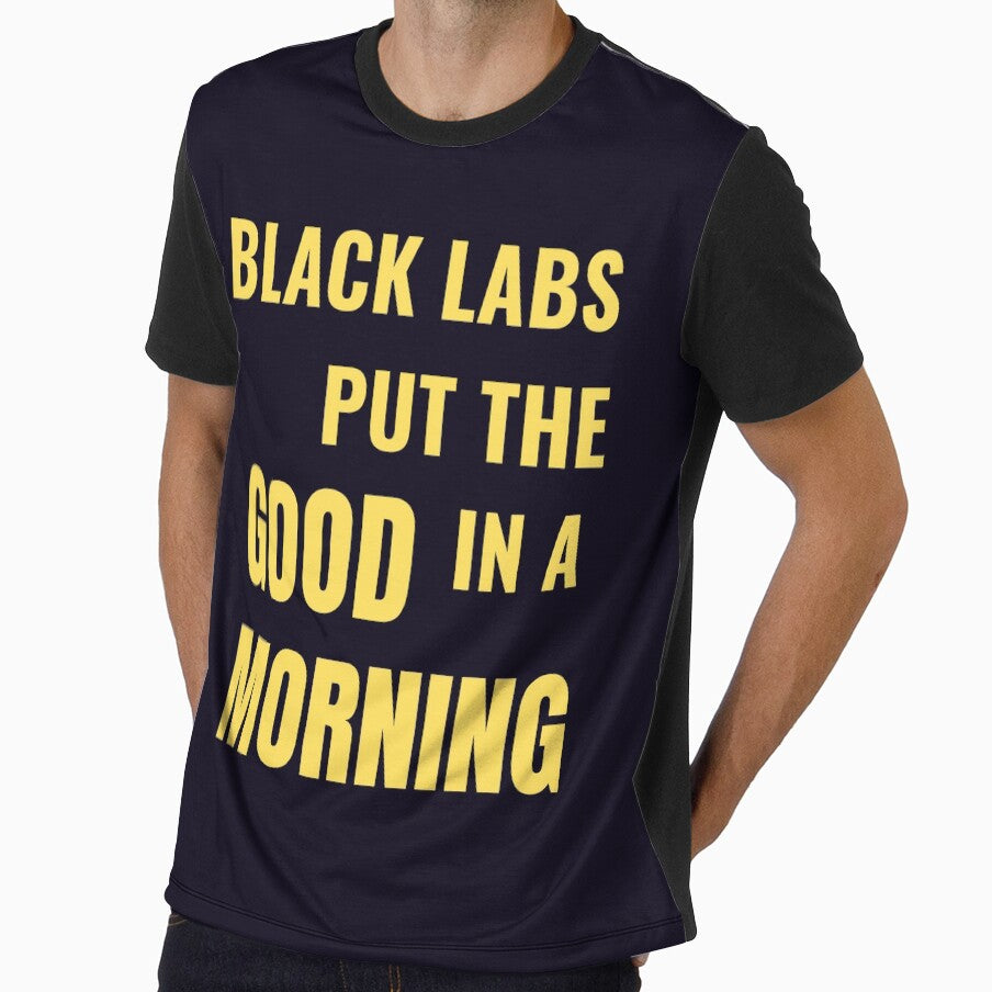 Black Lab Puppy Dog Morning Coffee Quote by PRINTSCHARMINGM