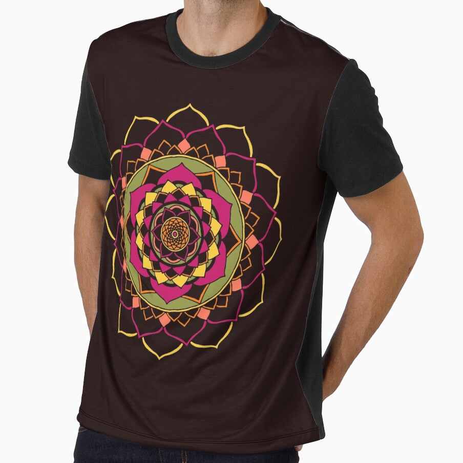 Colorful mandala on black good vibes mandala by Mandala108
