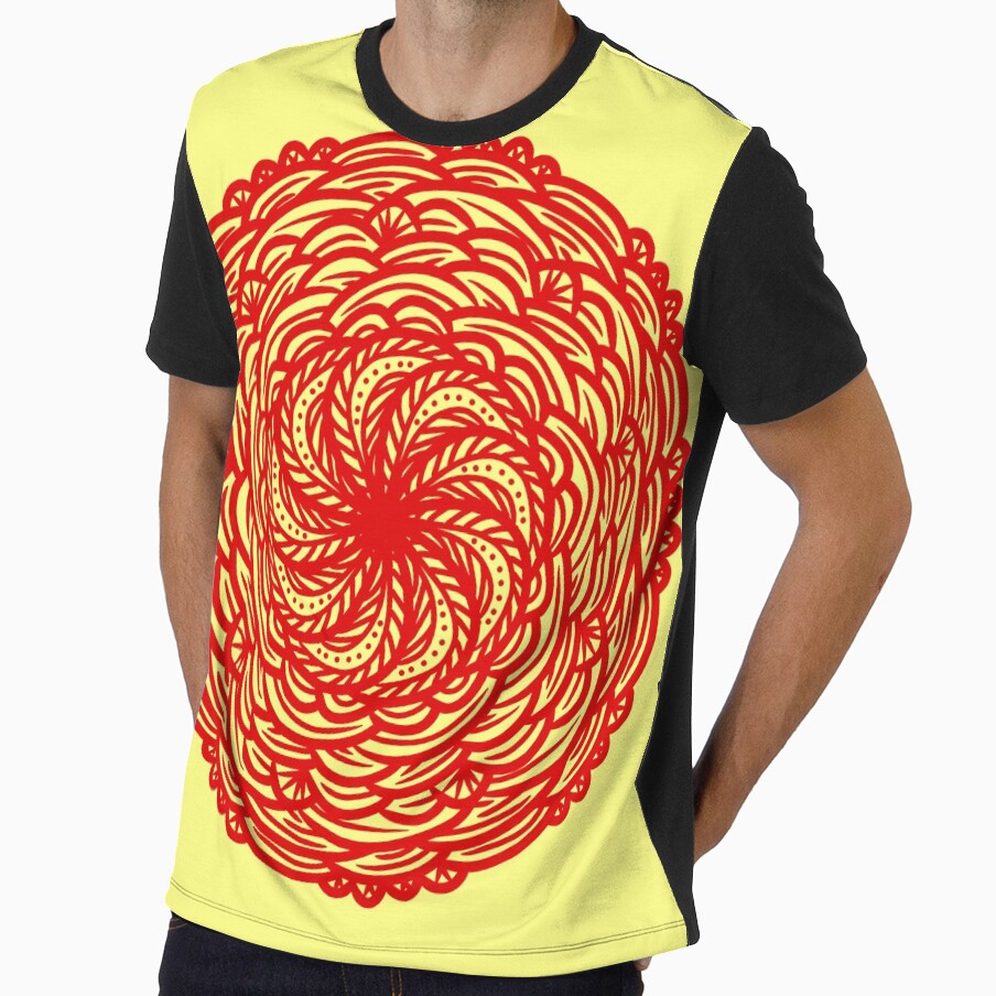 Hand Drawn Mandala Red & Yellow. by cr6zym1nd