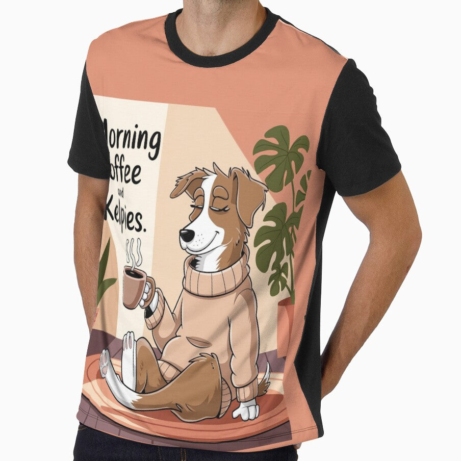 Coffee and Kelpies – Cozy Kelpie Dog Morning Vibes Illustration by Globalcitytees