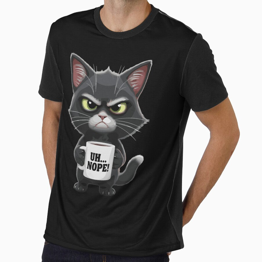 Uh... Nope! Grumpy Cat Coffee Drinker Feline Humor by SofiBlair