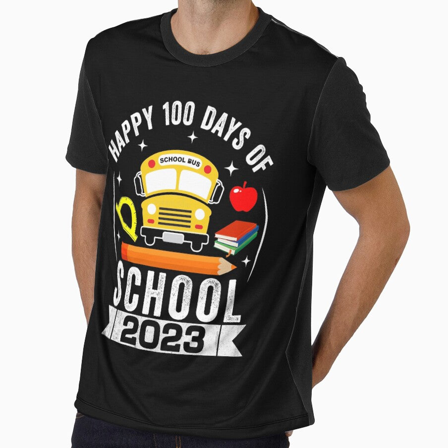 100 Days Of School Funny Teacher And Students Groovy Rainbow T-shirt by KGN  CREATIVITY
