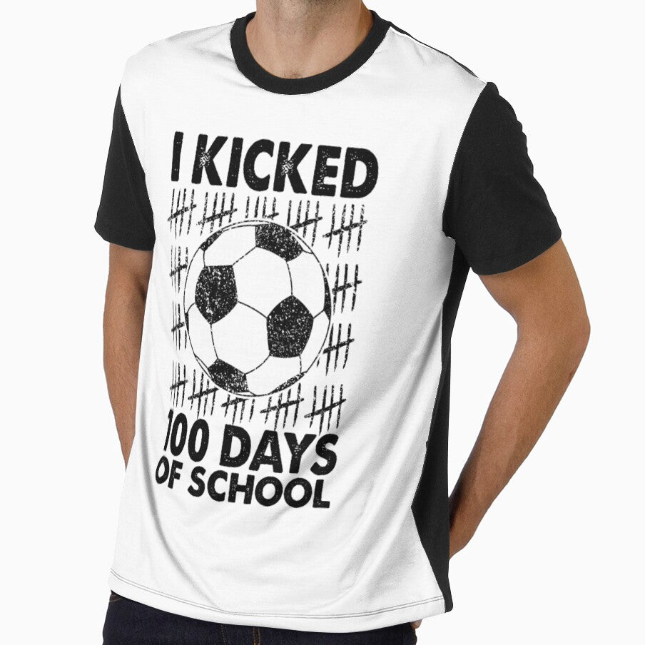 I Kicked 100 Days of School Soccer 100th Day Sport Kids Boys by KevinorNorris