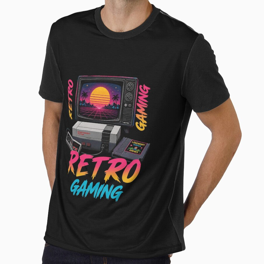 Retro Gaming T-Shirt – 80s Arcade Neon Shirt, Vintage Gamer Tee, Pixel Art Console Graphic, Old School Gamer Shirt by Artimax-Studio
