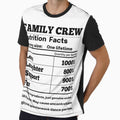Family Crew nutrition facts funny foodie label by MorningTeeNmore
